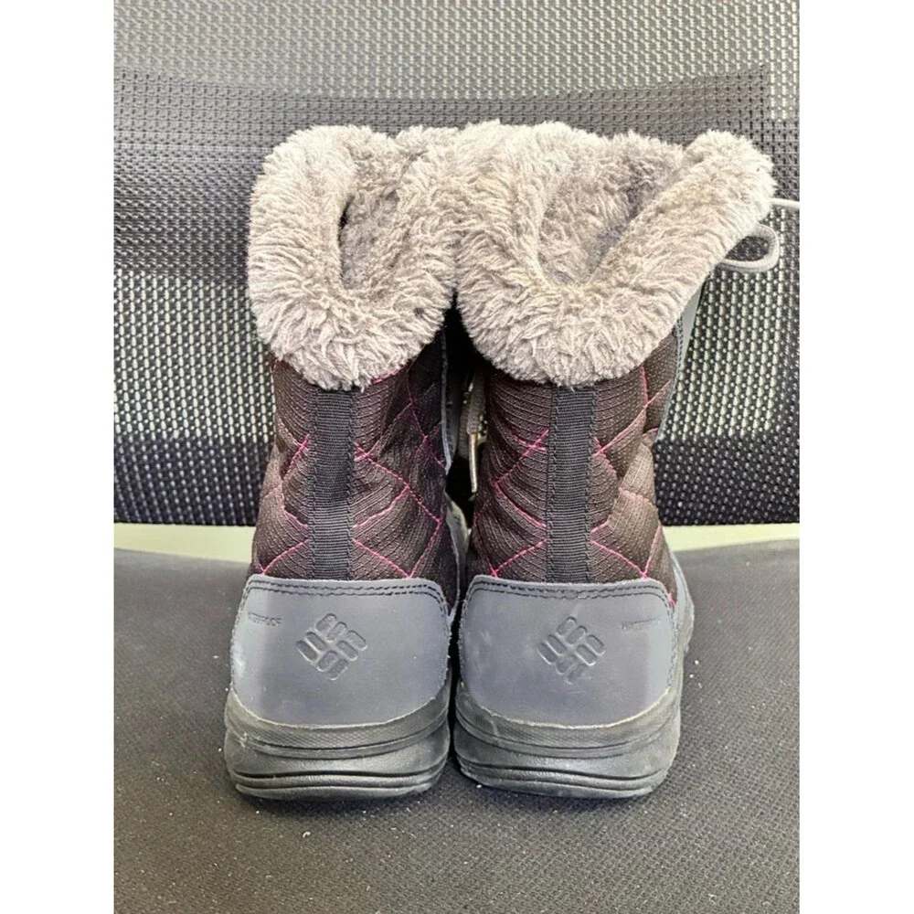 Columbia Waterproof Fur Lined Ice Maiden Girl Kid Sz 1 Gray Winter Snow Boots